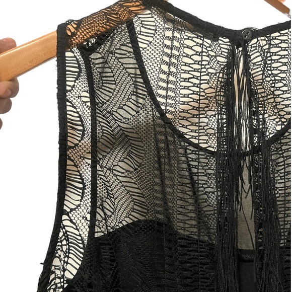 Zara Black Fringed Lace Back Romper - Picture 11 of 15